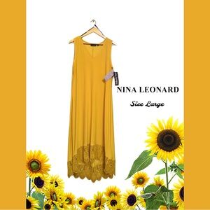 🌻 ✨ Nina Leonard Sleeveless Maxi Dress – NWT – Size Large ✨ 🌻